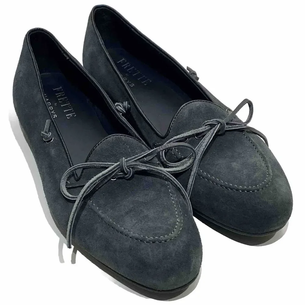 Frette By Harrys London EU 40, US 9 Gray Suede Shoes Drivers Loafer Apron Toe
